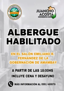 Gobernación de Amambay habilita albergue ante el intenso frío en Pedro Juan Caballero