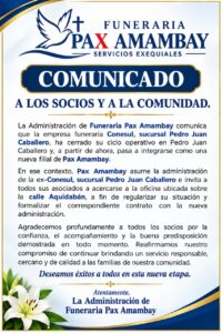 Funeraria Pax Amambay asume la administración de la ex-Conesul en Pedro Juan Caballero