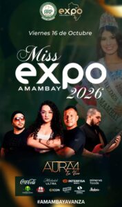 ESTA NOCHE SE CORONA A LA NUEVA MISS EXPO AMAMBAY 2026